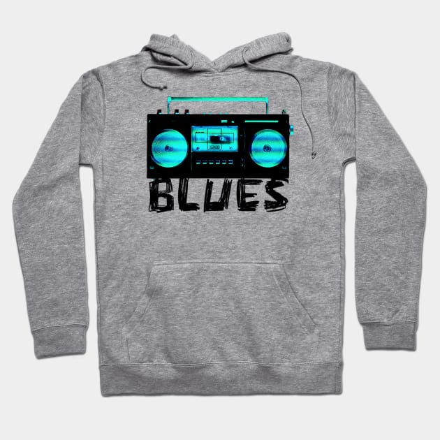 Blues Rock Radio for Blues Music Hoodie by badlydrawnbabe